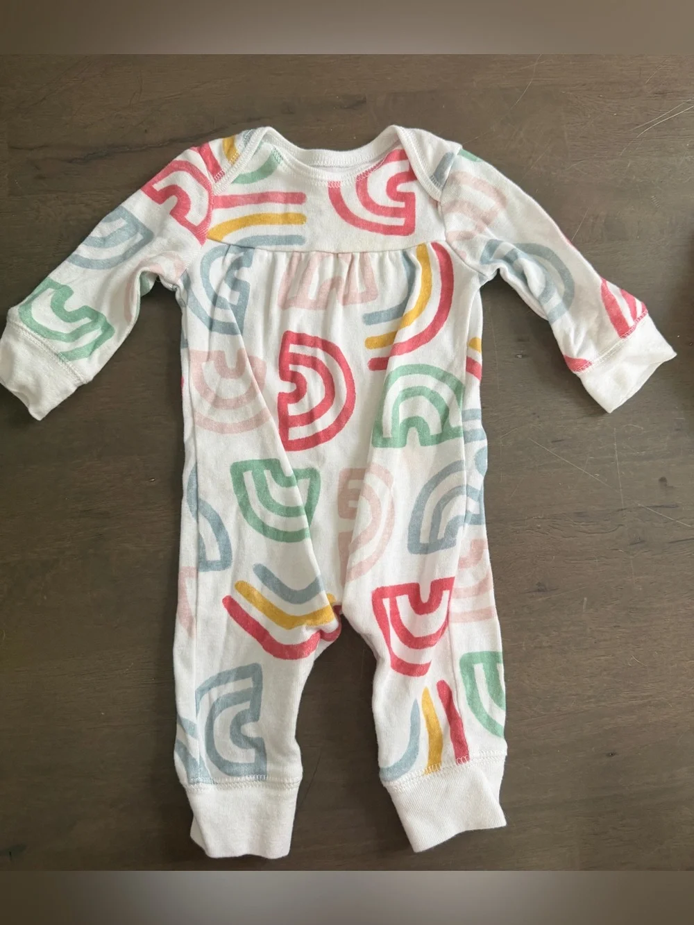 Carter's Baby Rainbow Knit Cotton Coverall One-Piece Long Sleeve Snap 0-3M